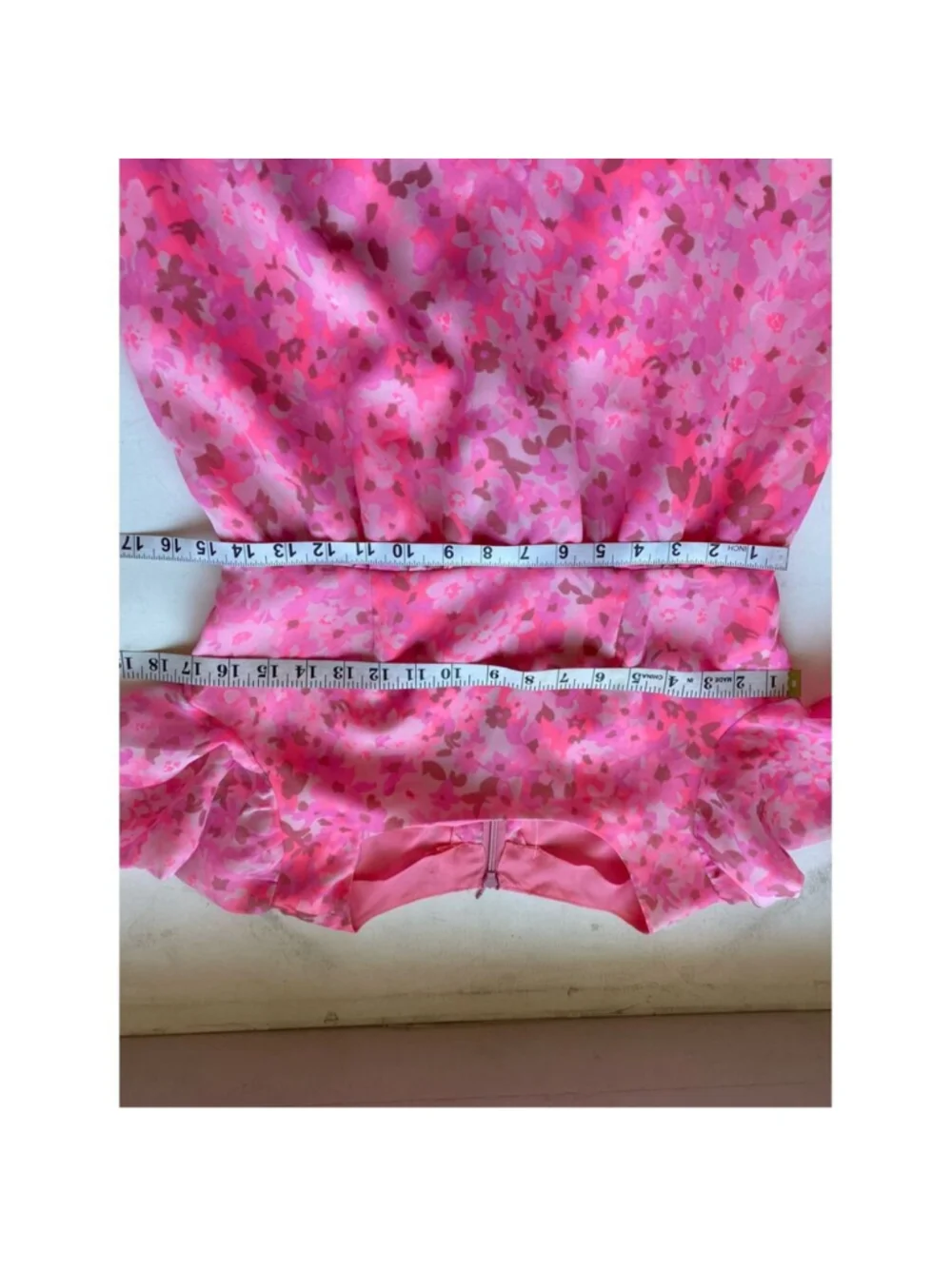 Vintage 60s Pink Floral Maxi Dress Sheer Chiffon Flower power psychedelic Women - Picture 6 of 10